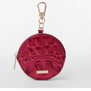 NWT BRAHMIN Circle coin purse in Merlot ombré Melbourne